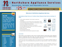 Tablet Screenshot of northshorehomeappliancerepair.com